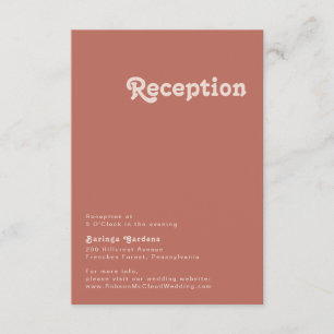 Carte D'accompagnement Vibes rétro simples   Réception De Mariage De Vieu