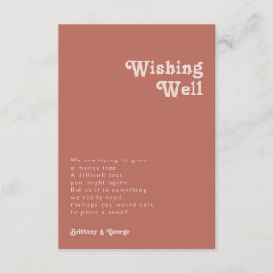Carte D'accompagnement Vibes rétro simples Vieux Mariage Rose Wishing w