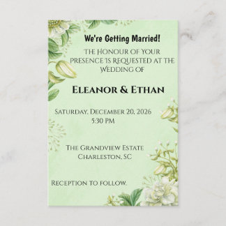 Carte D'accompagnement Vibrant Yellow Tulip & Ranunculus Formal Wedding I