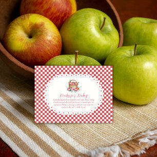 Carte D'accompagnement Vichy Rouge Moisson Livre Pomme pour Baby Shower