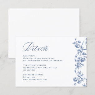 Carte D'accompagnement Victorian Ornate Grace Dusty Blue Détails du Maria