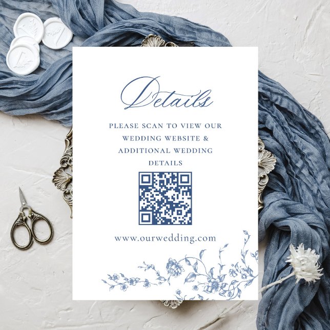 Carte D'accompagnement Victorian Ornate Grace Mariage QR code Détails (Créateur téléchargé)