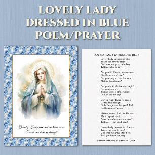 Carte D'accompagnement Vierge Marie Jésus jolie dame habillée en poème bl