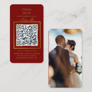 Carte D'accompagnement Vin de Bourgogne   Code QR RSVP Photo en ligne Mar