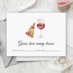 Carte D'accompagnement Vin & Pizza - Combien de baisers jeu de mariage