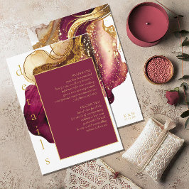 Carte D'accompagnement Vin rouge Mariage Abstrait Sparkling ID1018