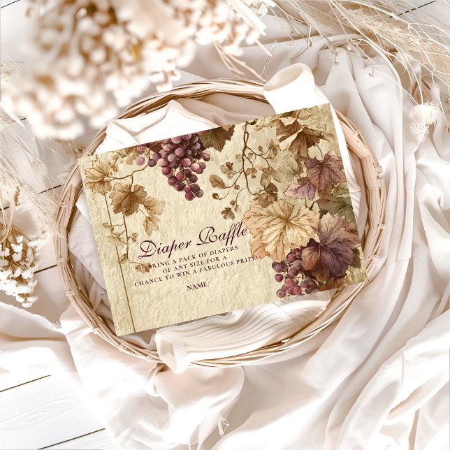 Carte D'accompagnement Vineyard Grape Floral Diapper Raffle  (Créateur téléchargé)