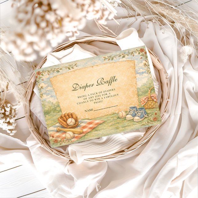 Carte D'accompagnement Vintage Baseball Diapper Raffle (Créateur téléchargé)