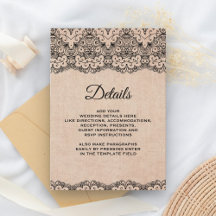 Vintage Black Lace Rustique Burlap Détails