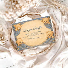 Carte D'accompagnement Vintage Blue Jeans Teddy Diapper Raffle