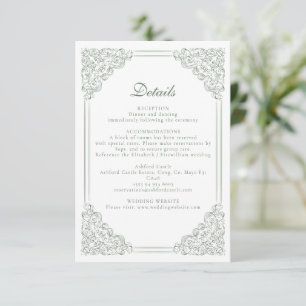 Carte D'accompagnement Vintage cadre bleu élégant Détails de mariage