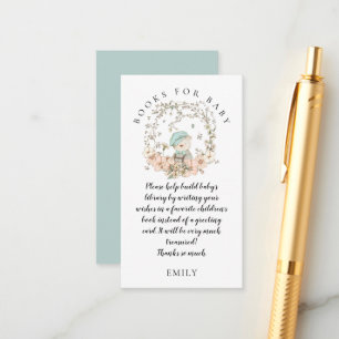 Carte D'accompagnement Vintage Cute Ours Foliage Livres Bébé Garçon Douch