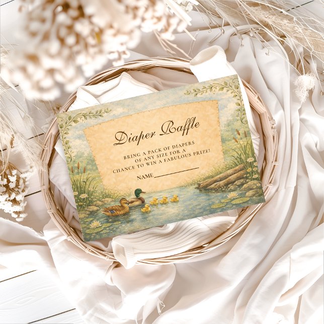 Carte D'accompagnement Vintage Duck Diapper Raffle (Créateur téléchargé)