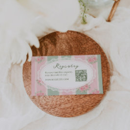 Carte D'accompagnement Vintage Floral Bridal Shower Registry QR code