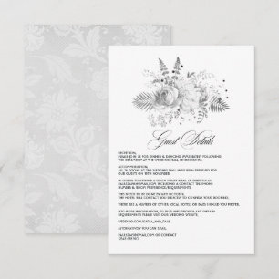 Carte D'accompagnement Vintage Floral Mariage Détails de l'invité