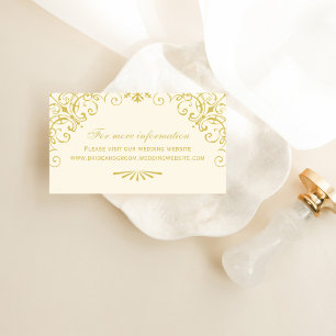 Carte D'accompagnement Vintage Ivoire Gold Art Déco Mariage
