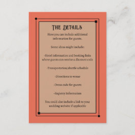 Carte D'accompagnement Vintage romantique Inspiré Mariage de Corail Muté