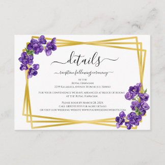 Carte d'accompagnement Violettes Violet Foncé