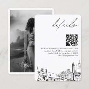 Carte D'accompagnement Virginia Beach Wedding Détails modernes QR Code
