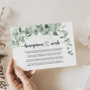 Carte D'accompagnement Vœu de lune de miel au feuillage classique de euca