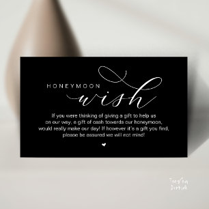 Carte D'accompagnement Vœu de lune de miel de mariage, Moderne et élégant
