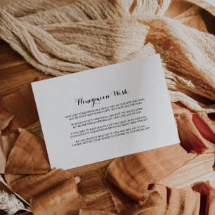 Carte D'accompagnement Vœu de lune de miel minimaliste noir et blanc