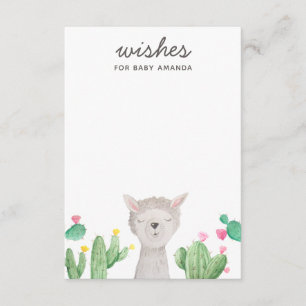 Carte D'accompagnement Vœux de Baby Shower pour un adorable lama Activi