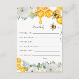 Carte D'accompagnement Vœux pour bébé | Abeille bourdon à nid d'abeille f