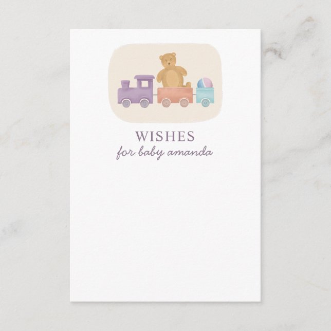 Carte D'accompagnement Voeux pour bébé. Les mignons jouets s'entraînent e (Devant)