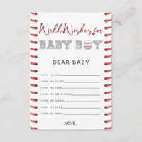 Voeux pour le Baby shower de baseball bébé