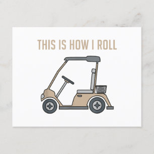 Carte D'accompagnement Voici comment je roule Golf Panier Funny Golfers