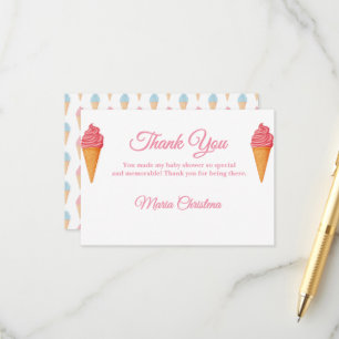 Carte D'accompagnement Voici la Remerciement de Baby Shower Rose
