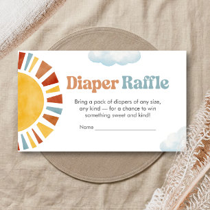 Carte D'accompagnement Voici venir le soleil Baby Shower Tirage au sort d