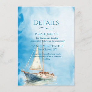 Carte D'accompagnement Voilier à l'aquarelle