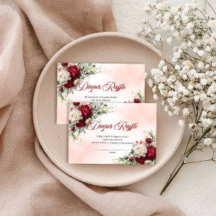 Carte D'accompagnement Voiture de raflle de couche Luxe Bourgogne Or Flor