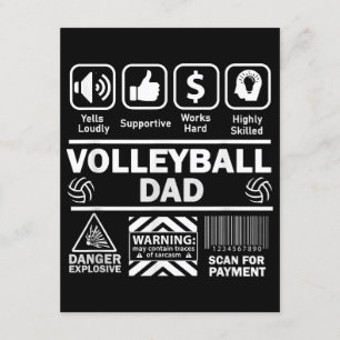 Carte D'accompagnement Volleyball papa drôle Contenu du père du sport