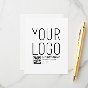 Carte D'accompagnement Votre logo avec QR code et texte modifiables