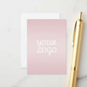 Carte D'accompagnement Votre logo & Élégant Ombré Rose Moderne