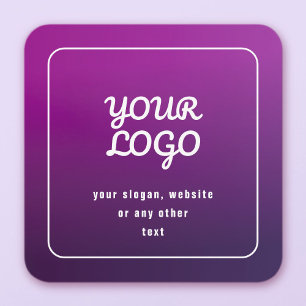 Carte D'accompagnement Votre logo et ombre dégradé violet clair à foncé é