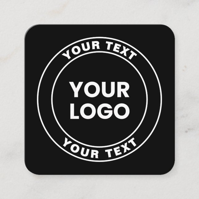 Carte D'accompagnement Votre logo téléchargé + Texte circulaire gras  (Devant)
