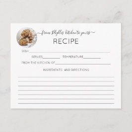 Carte D'accompagnement Votre photo Votre nom Calligraphy Recette Card