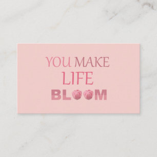 Carte D'accompagnement Vous Faites Fleurir La Vie Cadeau Floral Pour Elle