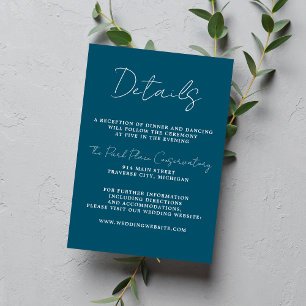 Carte D'accompagnement Vrai Simplicité 3 Script Minimal Mariage Neptune