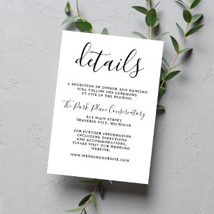 Carte D'accompagnement Vrai Simplicité Script Simple Minimaliste Mariage