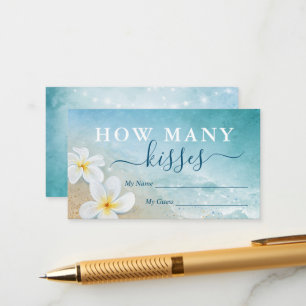 Carte D'accompagnement Watercolor Beach Combien de baisers jeu nuptiale