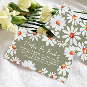 Carte D'accompagnement Watercolor Daisies Livres Pour Bébé