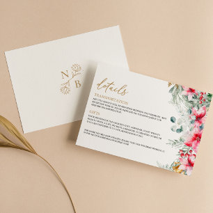 Carte D'accompagnement Watercolor Green Gold Christmas Détails Mariage