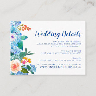 Carte D'accompagnement "Watercolor Hydrangea - Détails du Mariage