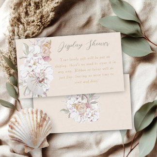 Carte D'accompagnement Watercolor Shells Floral Baby Show Display Shower 