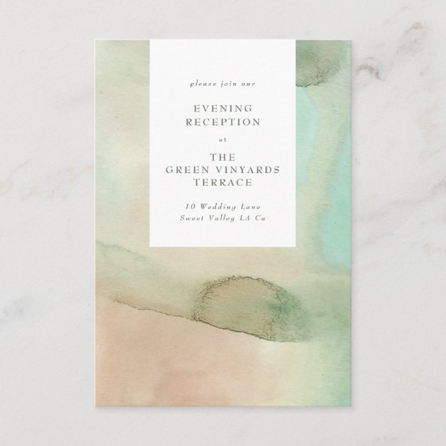 Carte D'accompagnement Watercolor Soft Pastel Beach Wedding (Devant)